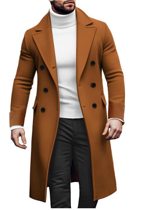 Woolen Large Overcoat Male Double-breasted Coat