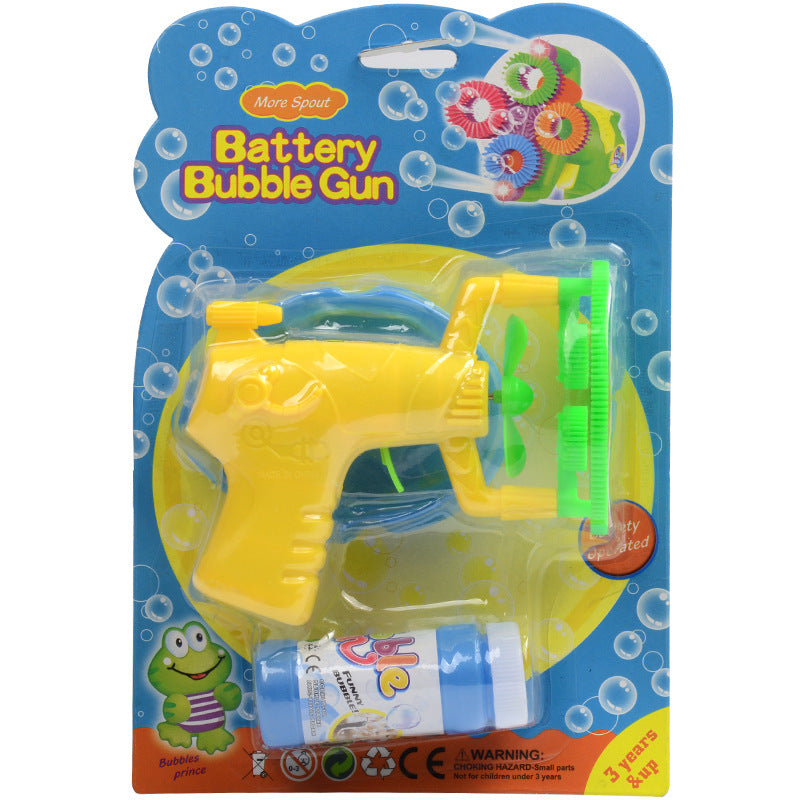 Electric Automatic Bubble Blower Maker Machine Gun with Mini Fan Kids Outdoor Sports Educational Toys