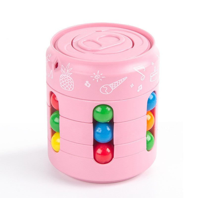 Can Cube Top Magic Colorful Beans Finger Spinning Relieves Stress