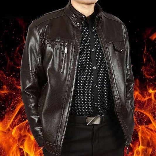 Winter Clothes Middle-aged Men's Leather Jacket