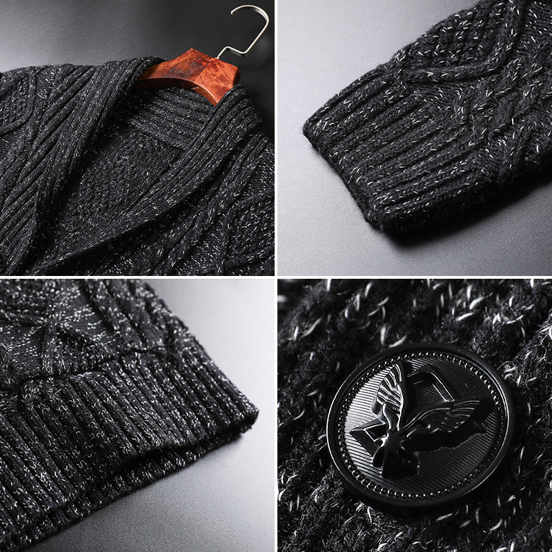 Men's Solid Color Trendy Sweater Knitted Coat