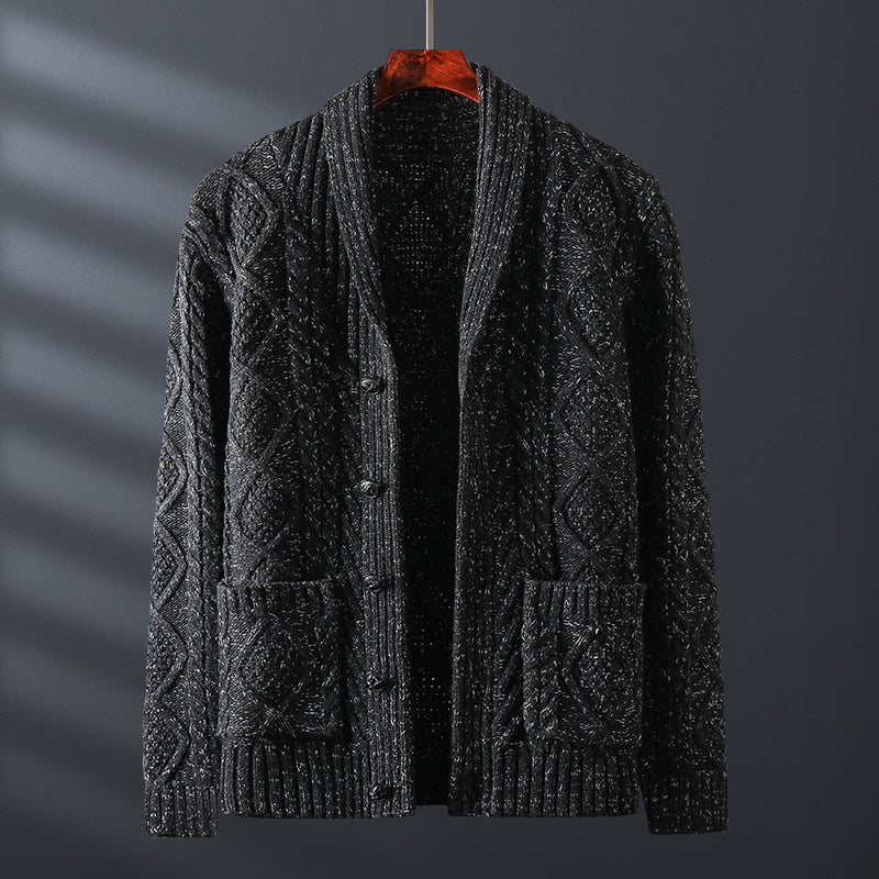 Men's Solid Color Trendy Sweater Knitted Coat