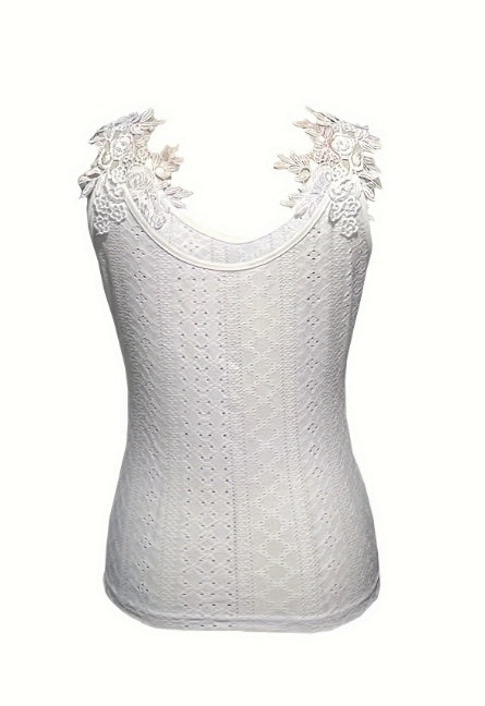 New Fashionable Solid Color Elegant Temperament Lace Women's Vacation Style Vest Top